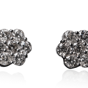 White Gold Flower Earrings