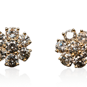 Yellow Gold Flower Earrings